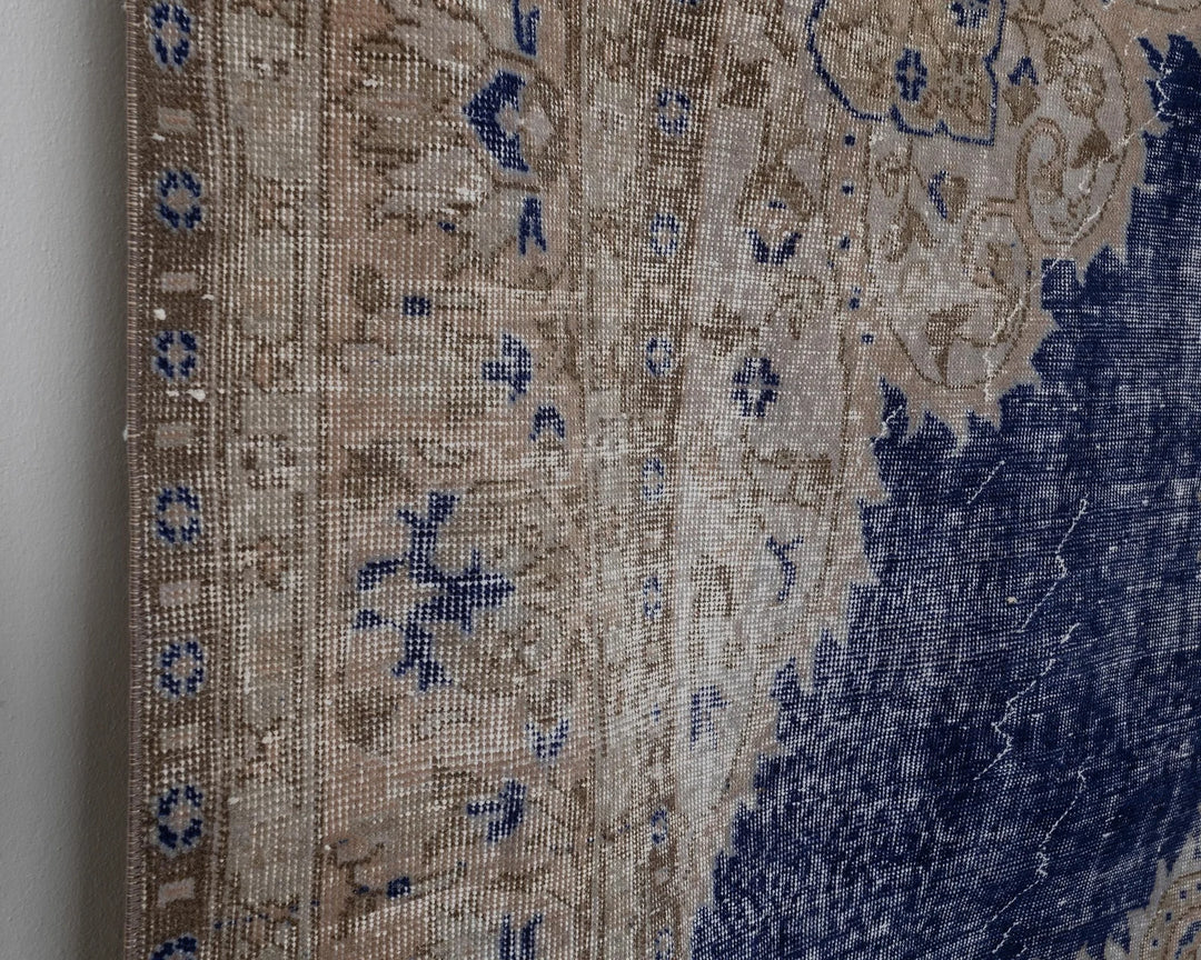 Blue Turkish Oushak Rug 7' 4" x 10' 8" Hand-Knotted | No. VR99609