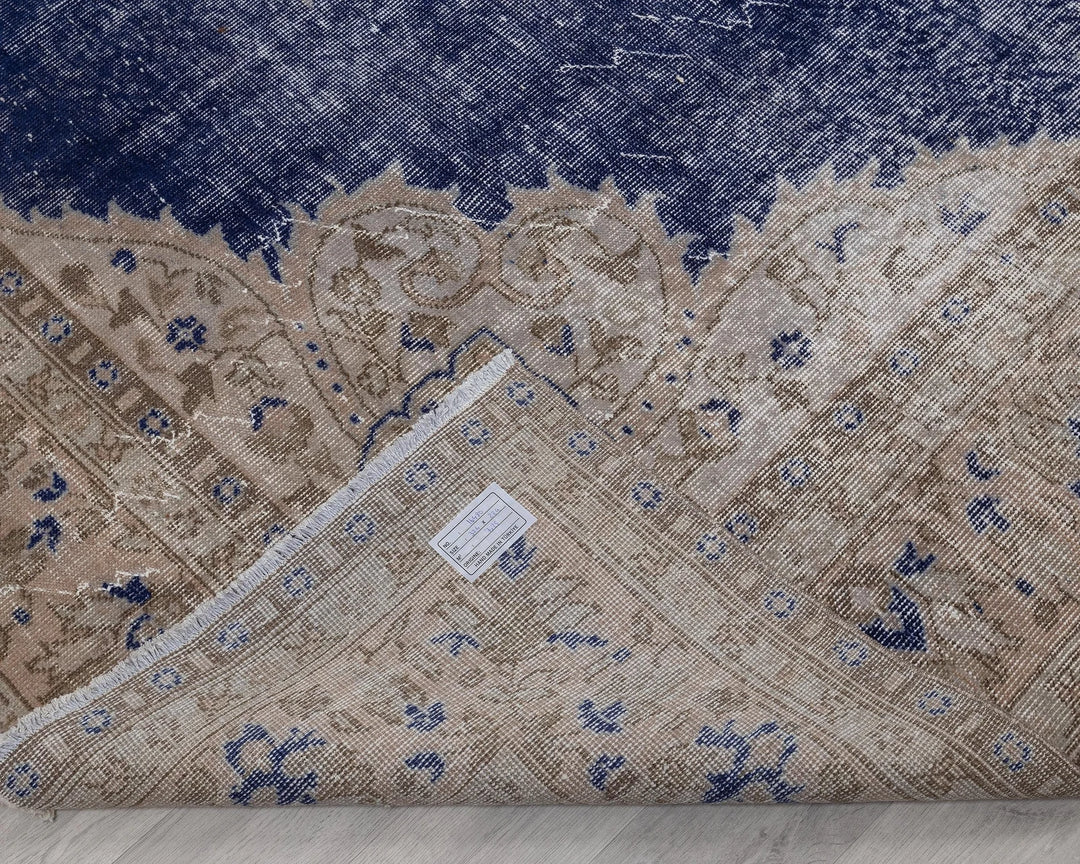 Blue Turkish Oushak Rug 7' 4" x 10' 8" Hand-Knotted | No. VR99609