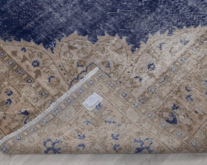 Blue Turkish Oushak Rug 7' 4" x 10' 8" Hand-Knotted | No. VR99609