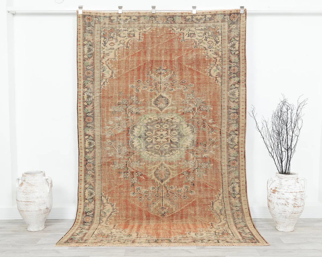 Multicolor Turkish Oushak Rug 5' 5" x 8' 6" Hand-Knotted | No. VR99733