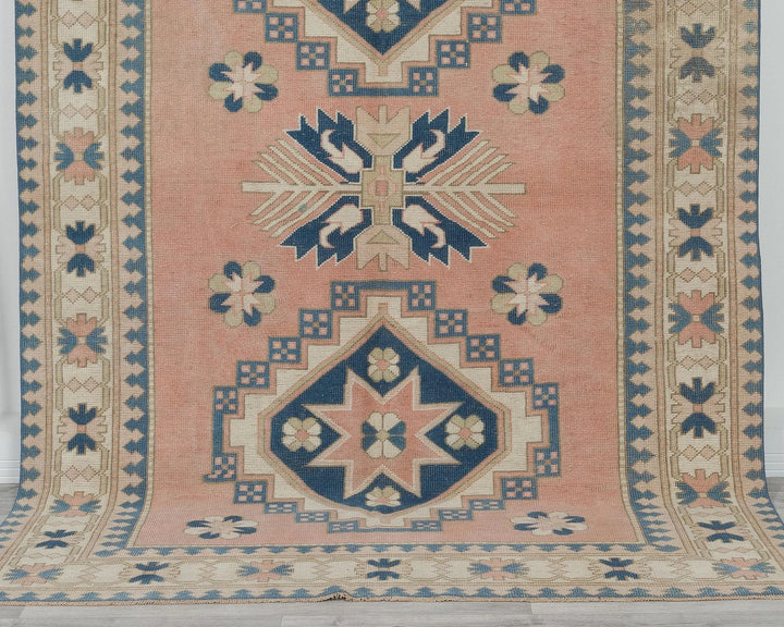 Pink Turkish Oushak Rug 8' 8" x 5' 10" Hand-Knotted | No. VR99774
