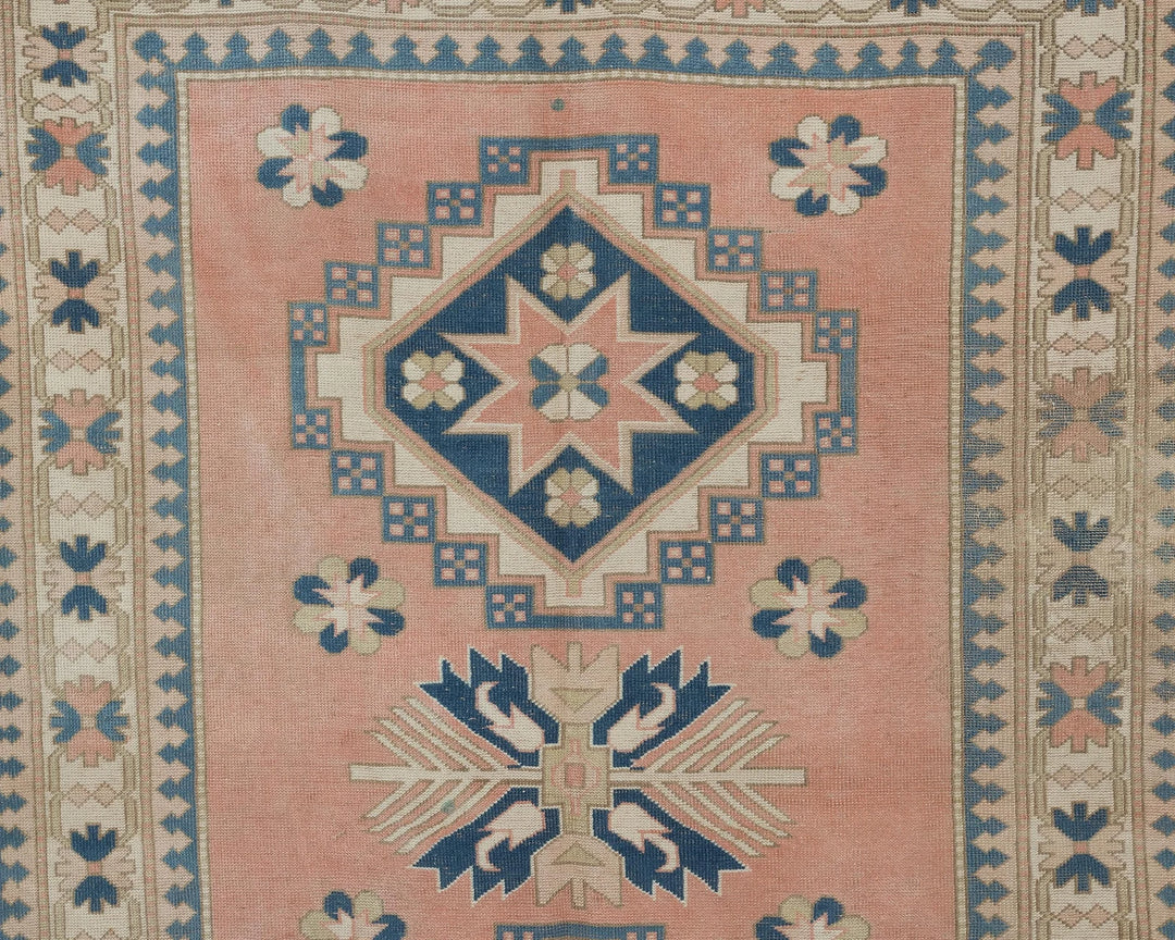Pink Turkish Oushak Rug 8' 8" x 5' 10" Hand-Knotted | No. VR99774