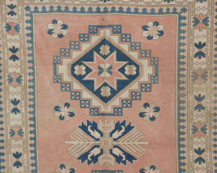 Pink Turkish Oushak Rug 8' 8" x 5' 10" Hand-Knotted | No. VR99774