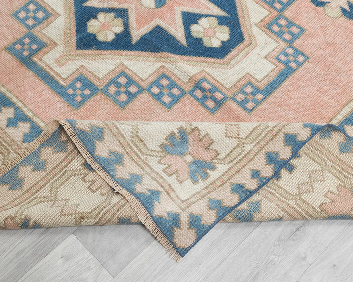 Pink Turkish Oushak Rug 8' 8" x 5' 10" Hand-Knotted | No. VR99774