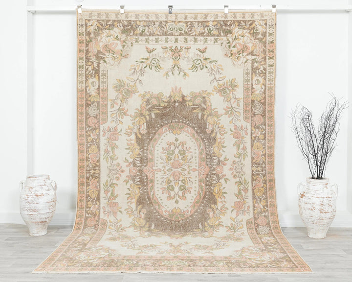 Neutral Oushak Rug 6' 2" x 10' 2" | No. VR99785