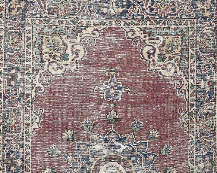 Red Turkish Oushak Rug 5' 7" x 9' Hand-Knotted | No. VR99785