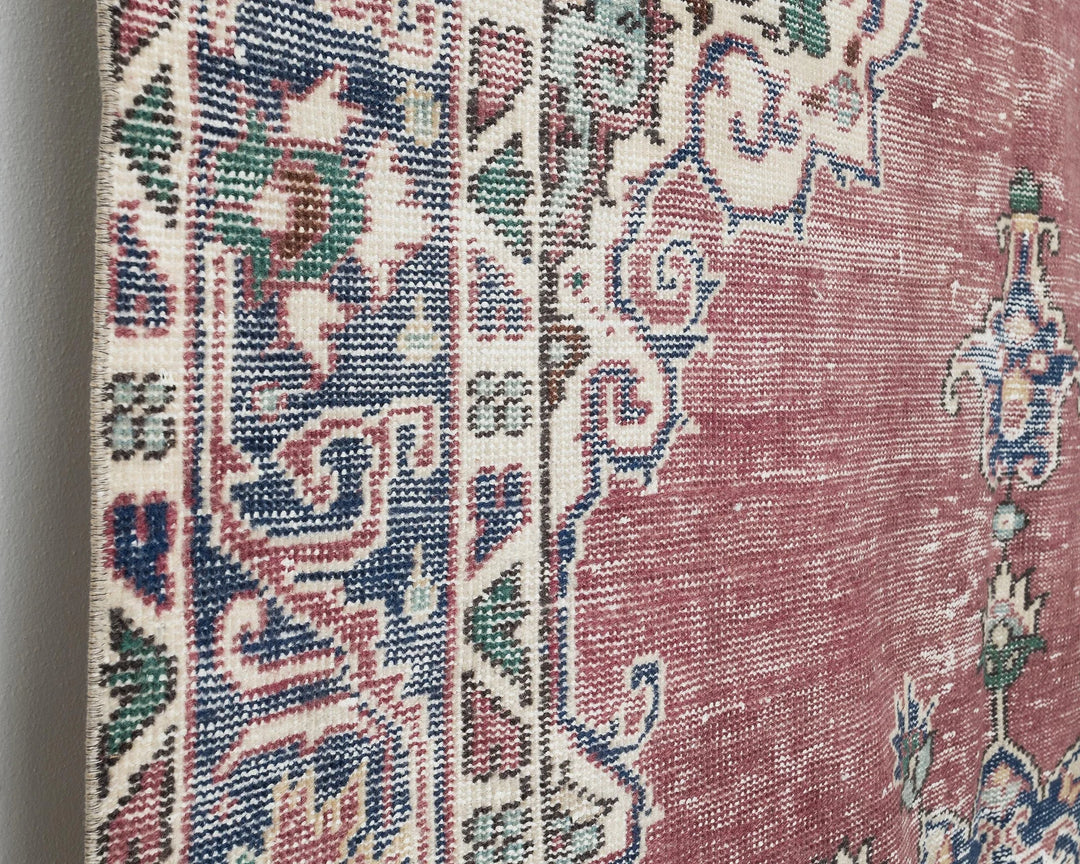 Red Turkish Oushak Rug 5' 7" x 9' Hand-Knotted | No. VR99785