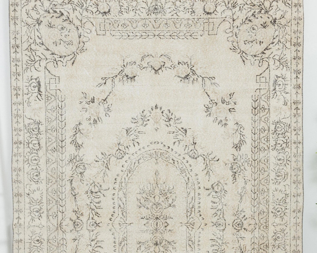 Beige Turkish Oushak Rug 6' 4" x 10' 2" Hand-Knotted view