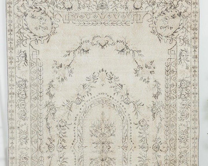 Beige Turkish Oushak Rug 6' 4" x 10' 2" Hand-Knotted view