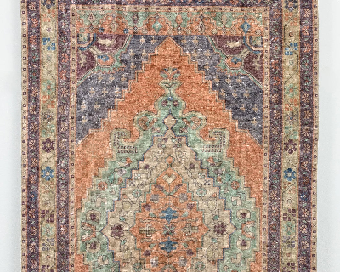 Multicolor Turkish Oushak Rug 4' 3" x 8' 1" Hand-Knotted | No. VR99807
