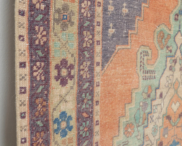 Multicolor Turkish Oushak Rug 4' 3" x 8' 1" Hand-Knotted | No. VR99807