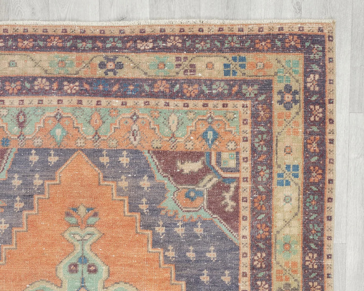 Multicolor Turkish Oushak Rug 4' 3" x 8' 1" Hand-Knotted | No. VR99807