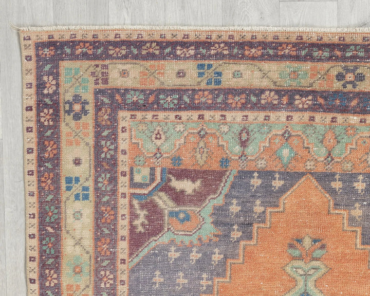 Multicolor Turkish Oushak Rug 4' 3" x 8' 1" Hand-Knotted | No. VR99807