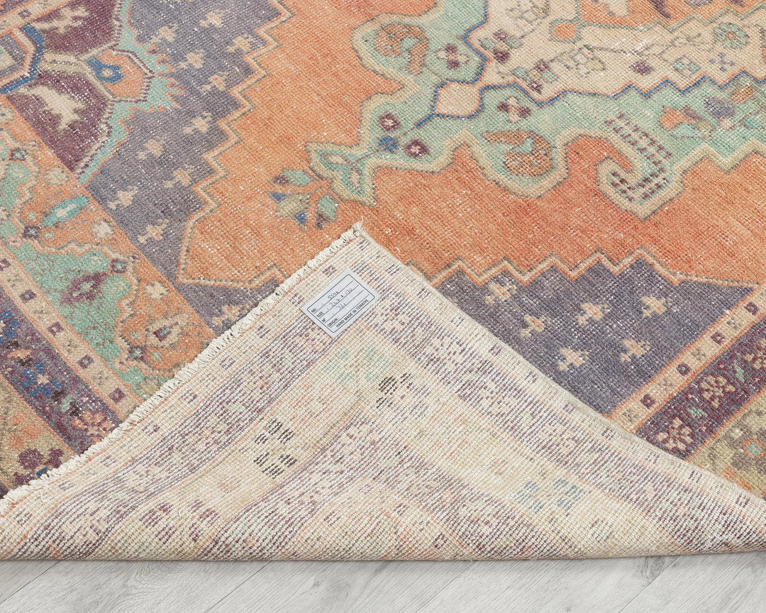 Multicolor Turkish Oushak Rug 4' 3" x 8' 1" Hand-Knotted | No. VR99807