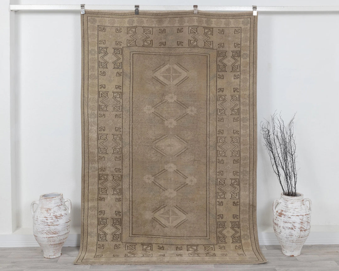 Multicolor Turkish Oushak Rug 3'7" x 6'5" Hand-Knotted | No. VR99859