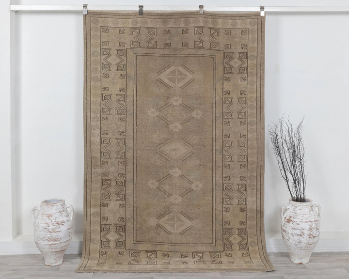 Multicolor Turkish Oushak Rug 3'7" x 6'5" Hand-Knotted | No. VR99859