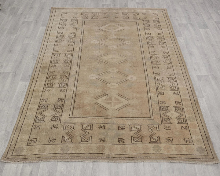 Multicolor Turkish Oushak Rug 3'7" x 6'5" Hand-Knotted | No. VR99859