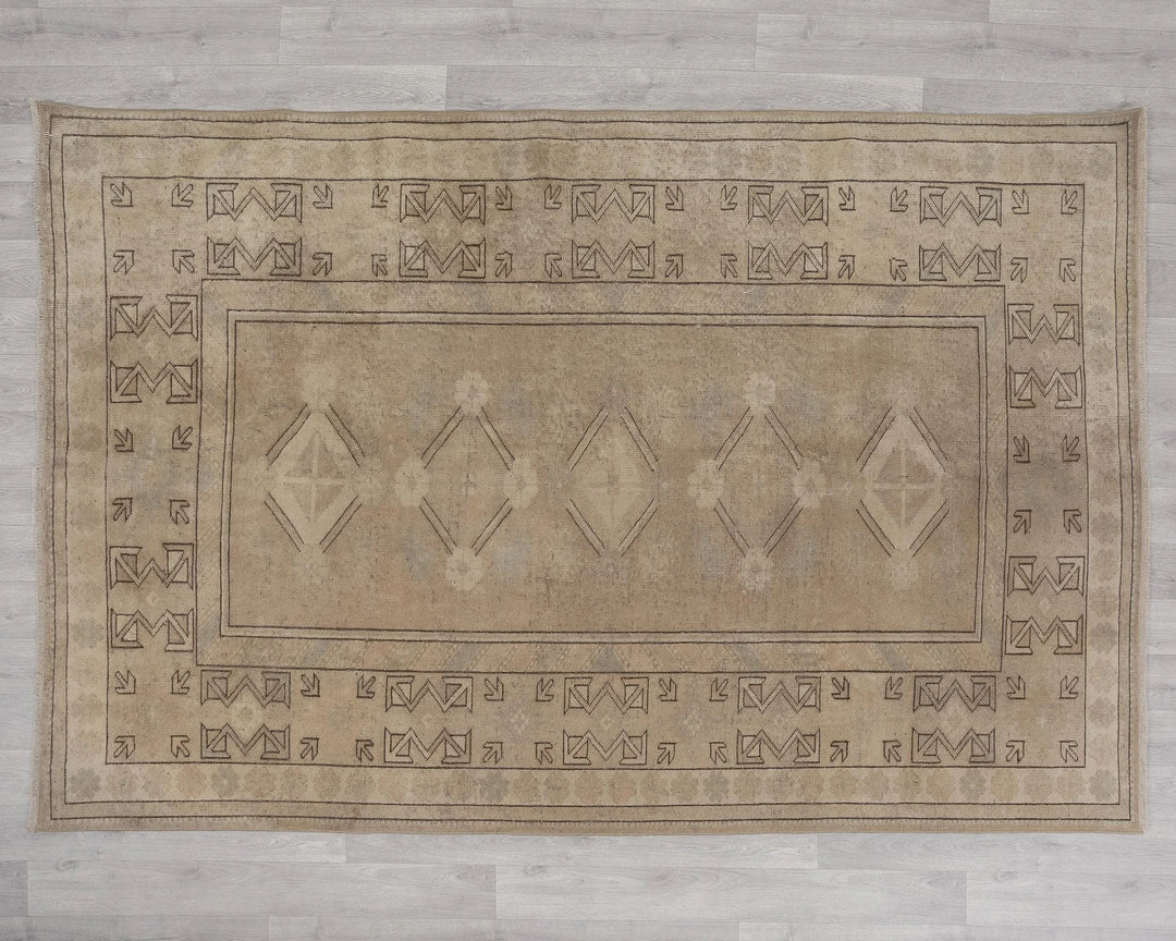 Multicolor Turkish Oushak Rug 3'7" x 6'5" Hand-Knotted | No. VR99859