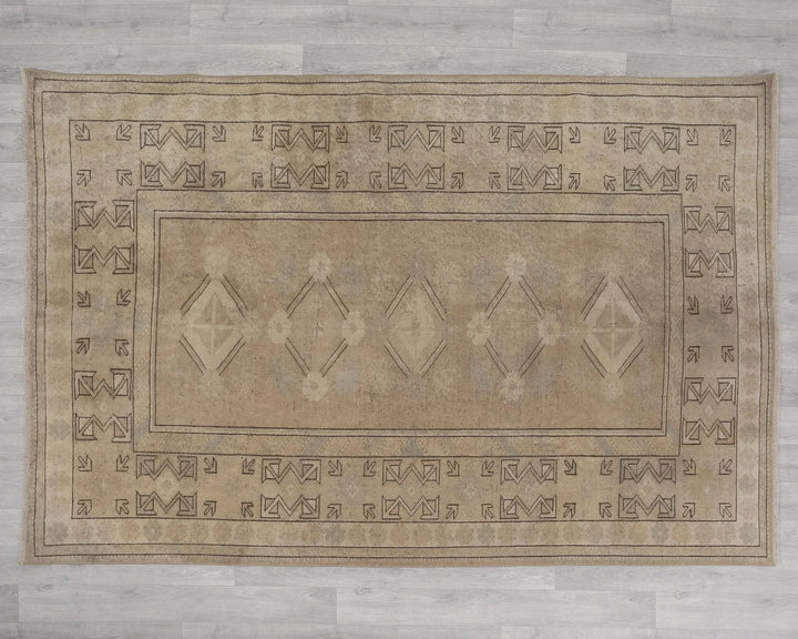 Multicolor Turkish Oushak Rug 3'7" x 6'5" Hand-Knotted | No. VR99859