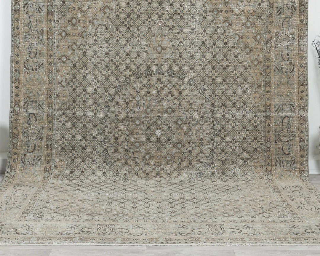 Gray Turkish Oushak Rug 7' 10" x 11' Hand-Knotted | No. VR99863