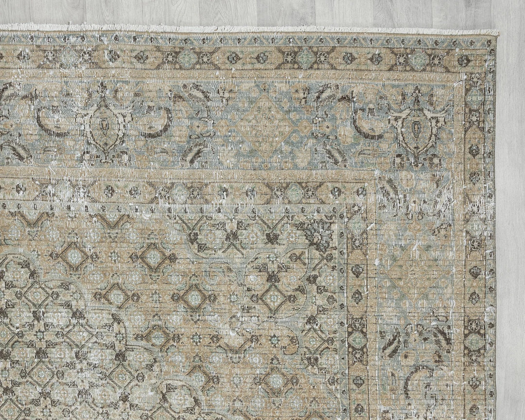 Gray Turkish Oushak Rug 7' 10" x 11' Hand-Knotted | No. VR99863