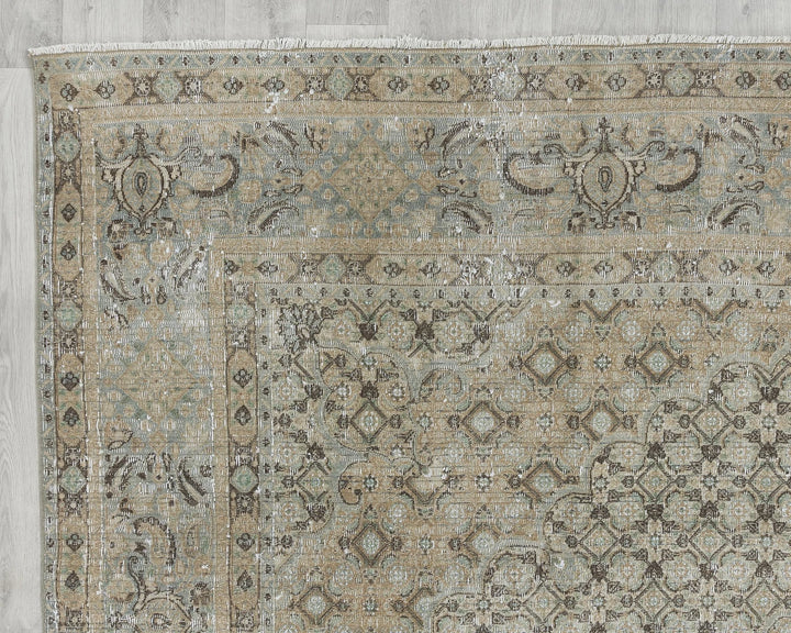Gray Turkish Oushak Rug 7' 10" x 11' Hand-Knotted | No. VR99863