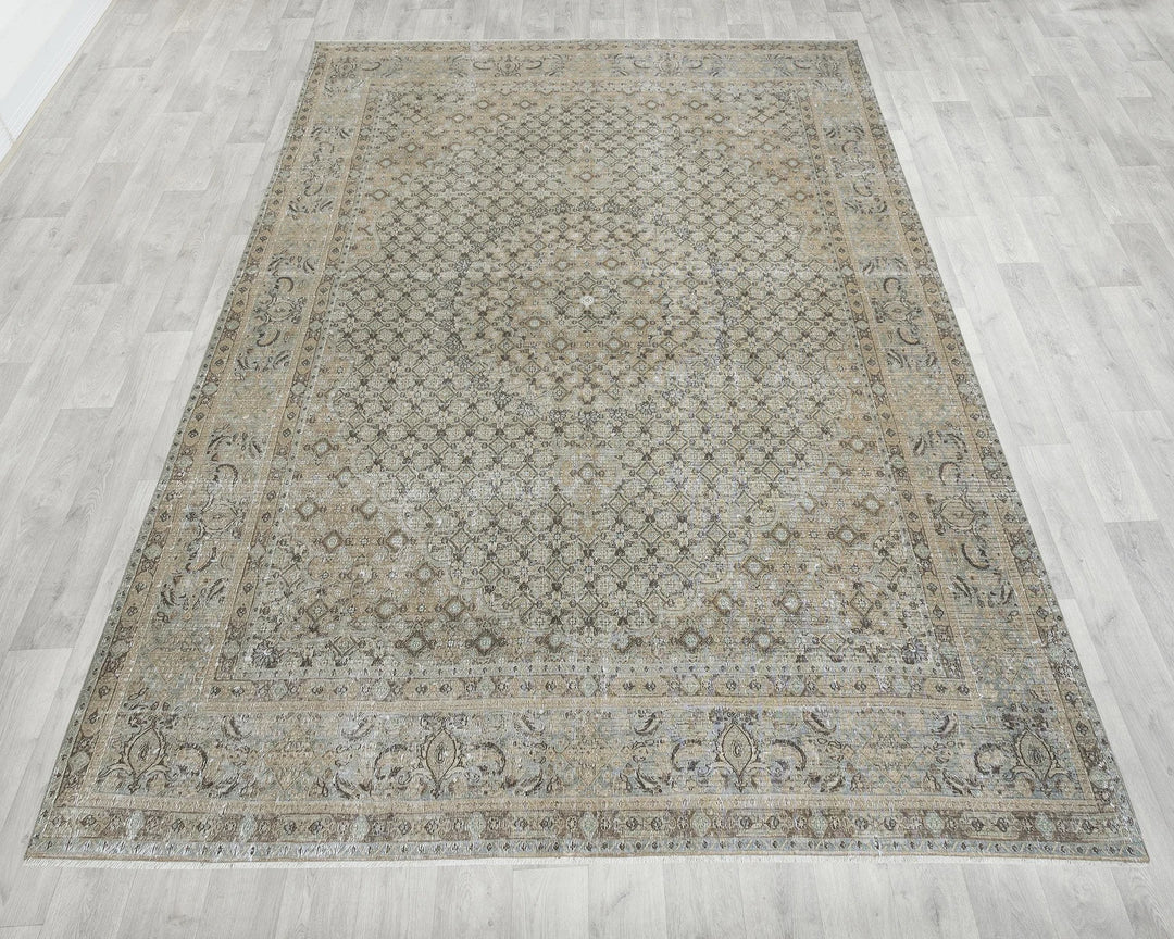 Gray Turkish Oushak Rug 7' 10" x 11' Hand-Knotted | No. VR99863