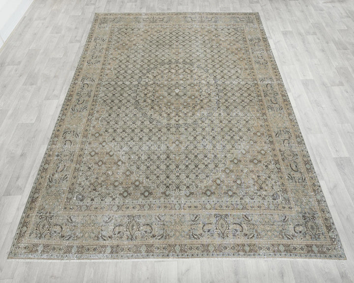 Gray Turkish Oushak Rug 7' 10" x 11' Hand-Knotted | No. VR99863