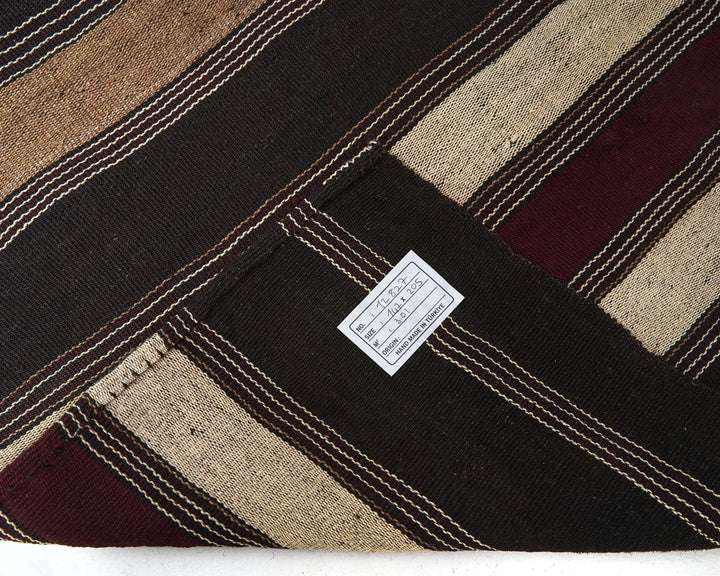 Brown Turkish Kilim Rug 4' 10" x 6' 8" Flat-Weave | No. VR99875