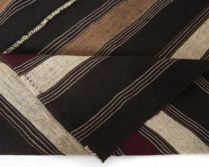 Brown Turkish Kilim Rug 4' 10" x 6' 8" Flat-Weave | No. VR99875