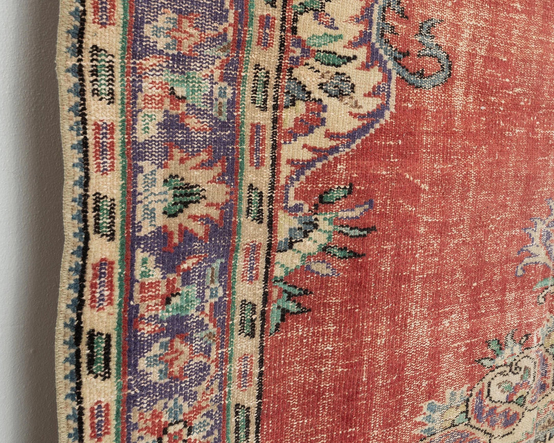 Red Turkish Oushak Rug 5'10" x 9' Hand-Knotted | No. VR99957