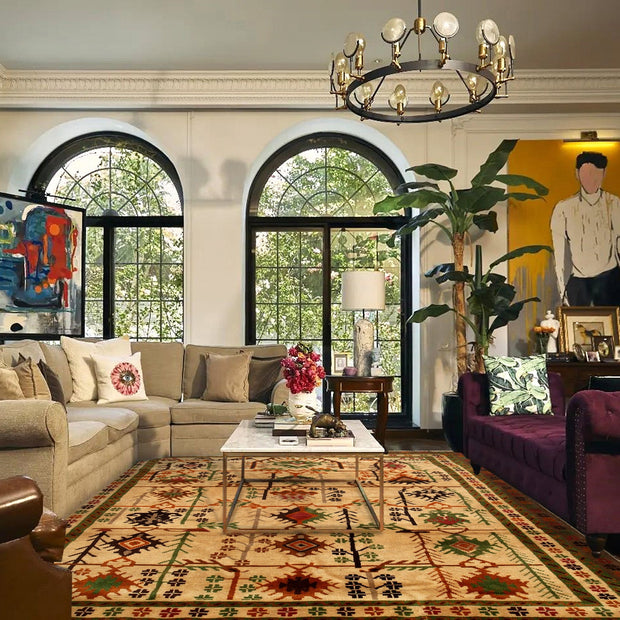 Hand Knotted Kohistani Carpet 5' 8" x 7' 5" - No. AL71454