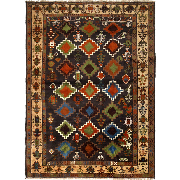 Hand Knotted Kohistani Carpet 5' 6" x 7' 5" - No. AL92827