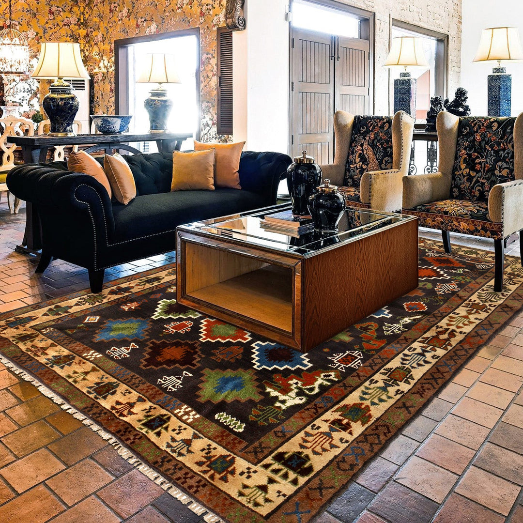 Hand Knotted Kohistani Carpet 5' 6" x 7' 5" - No. AL92827