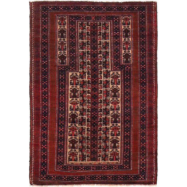 Beige Color Prayer Rug 2' 8" x 3' 11" - No. AL74010