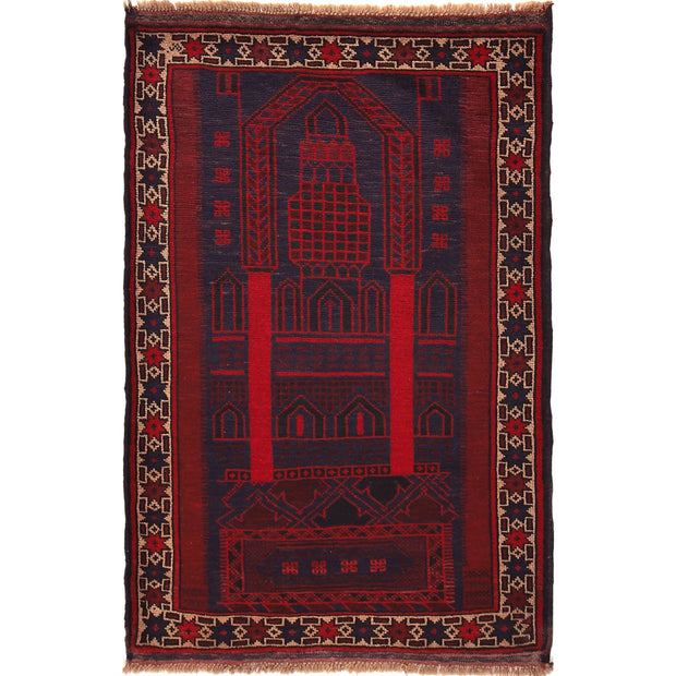 Handmade Prayer Rug 3' 0" x 4' 7" - No. AL39666