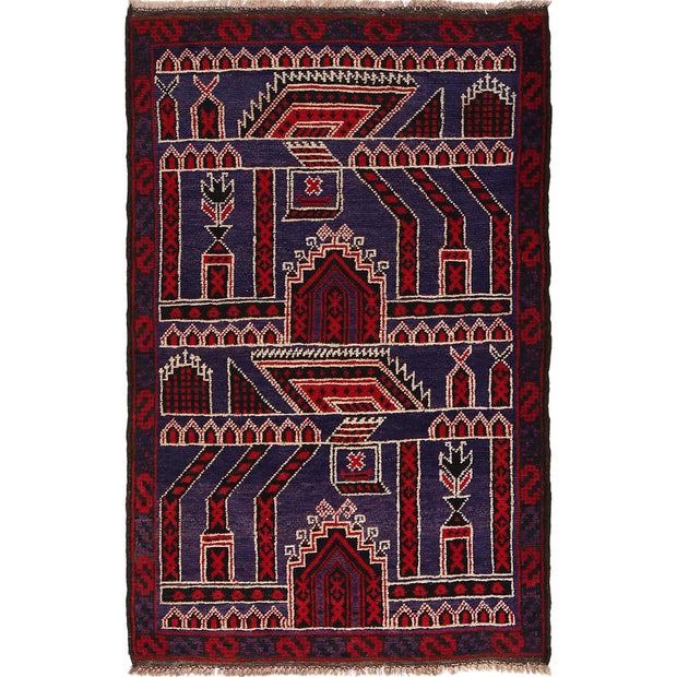 Handmade Prayer Rug 3' 1" x 4' 11" - No. AL37703