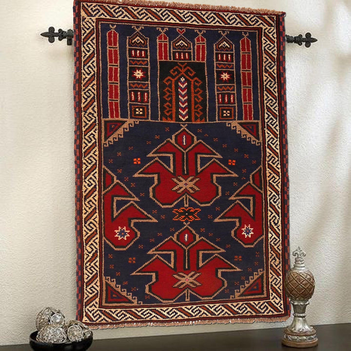 Small Prayer Carpet 2' 7" x 4' 7" - No. AL49459