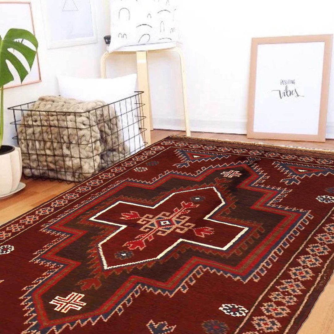 Red Afghan Baluchi Rug 2' 10" x 4' 6" Hand-Knotted view 9
