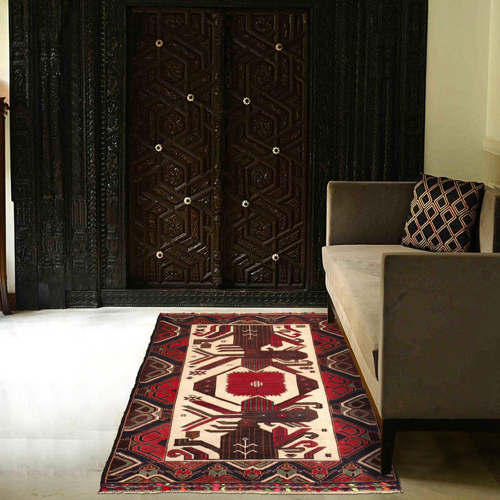 Afghan Baluchi Rug 2' 9" x 5' 0" Hand-Knotted | No. AL73880