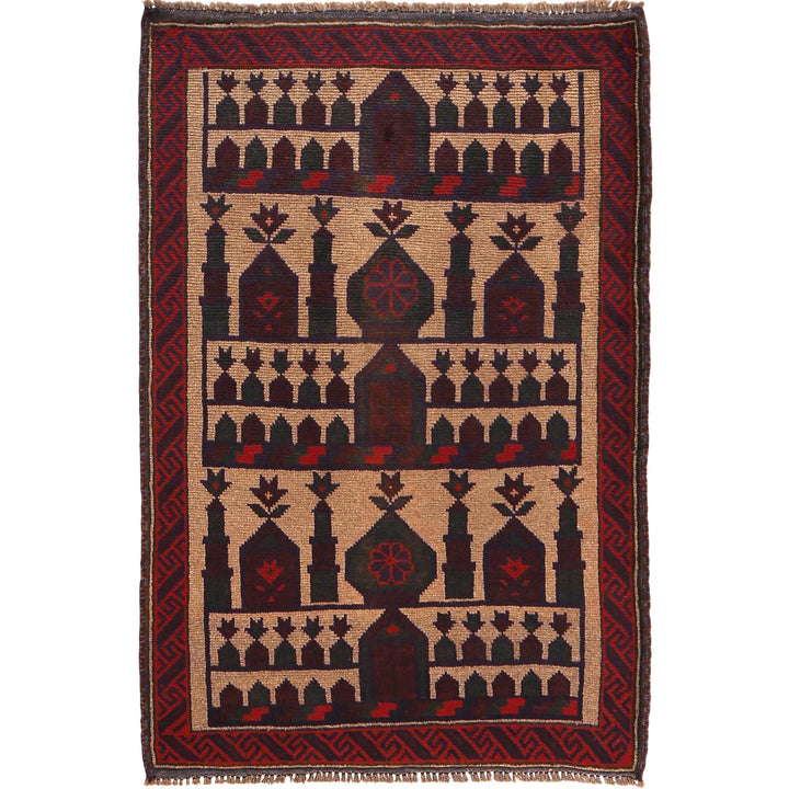 Handmade Prayer Rug 3' 1" x 4' 6" - No. AL93413