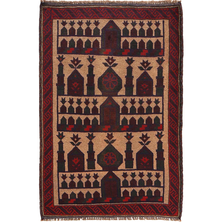 Handmade Prayer Rug 3' 1" x 4' 6" - No. AL21383
