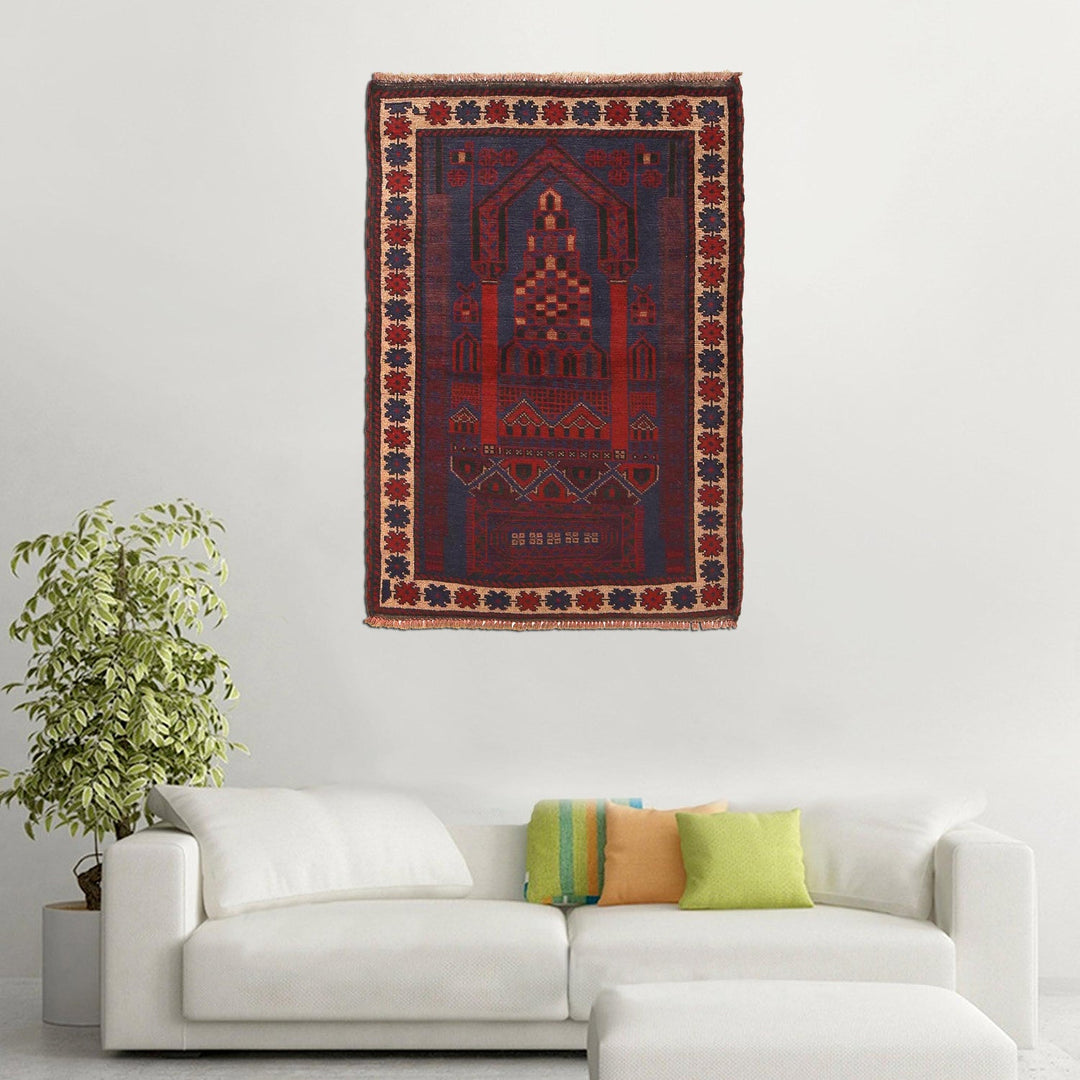 Muslim Prayer Rug 2' 11" x 4' 5" - No. AL39126
