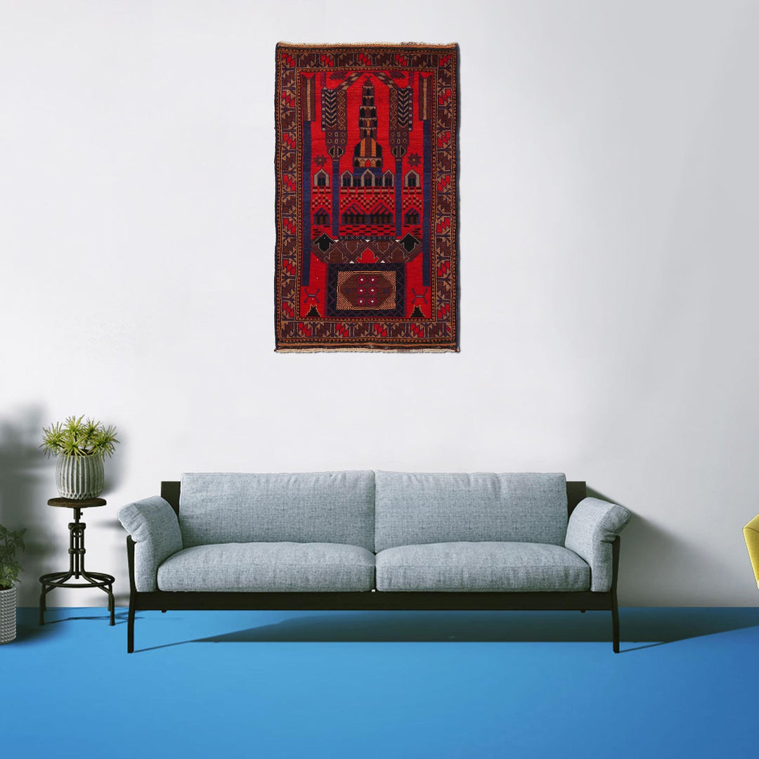 Handmade Prayer Rug 2' 11" x 4' 10" - No. AL97148