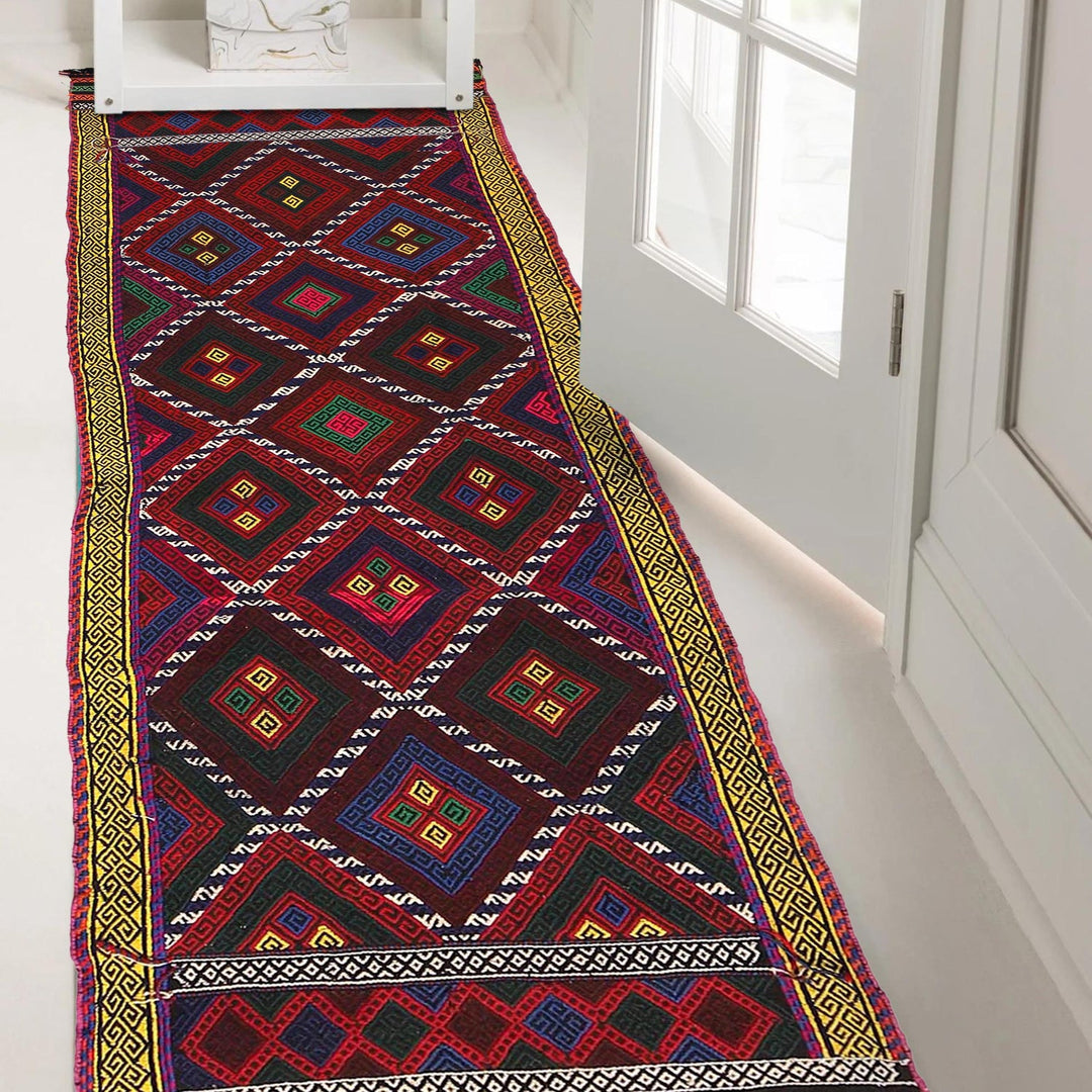Handmade Flatweave Kilim Runner 2' 4" x 8' 2" - No. AL14565