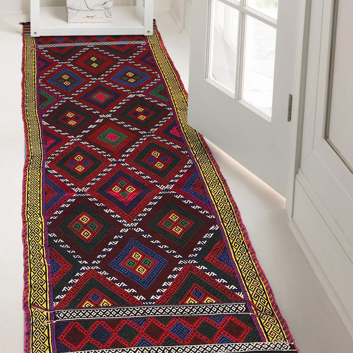 Handmade Flatweave Kilim Runner 2' 4" x 8' 2" - No. AL14565