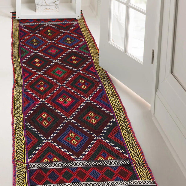 Handmade Flatweave Kilim Runner 2' 4" x 8' 2" - No. AL14565