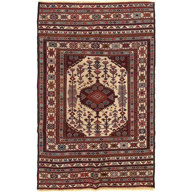 Handmade Maliki Kilim 3' 10" x 6' 3" - No. AL18566