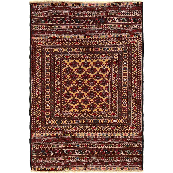 Handmade Maliki Kilim 4' 0" x 6' 2" - No. AL62895