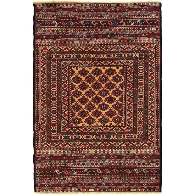 Handmade Maliki Kilim 4' 0" x 6' 2" - No. AL62895